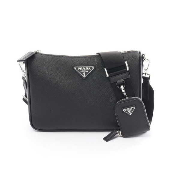 Prada SAFFIANO Shoulder Bag Leather Black - Picture 1 of 6